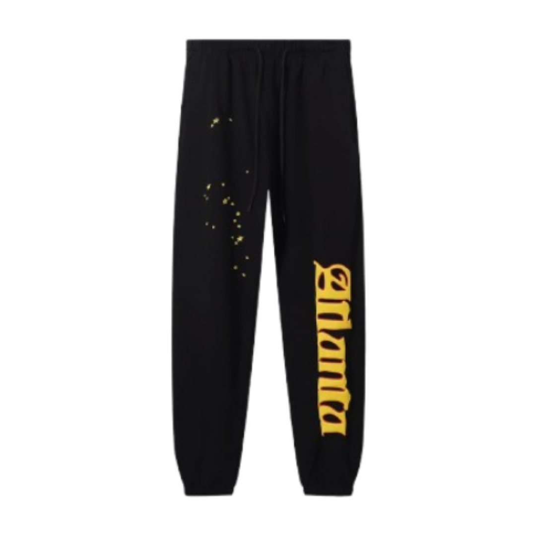 Sp5der Worldwide "Atlanta" Web Sweatpants 'Jet Black/Yellow & Red'