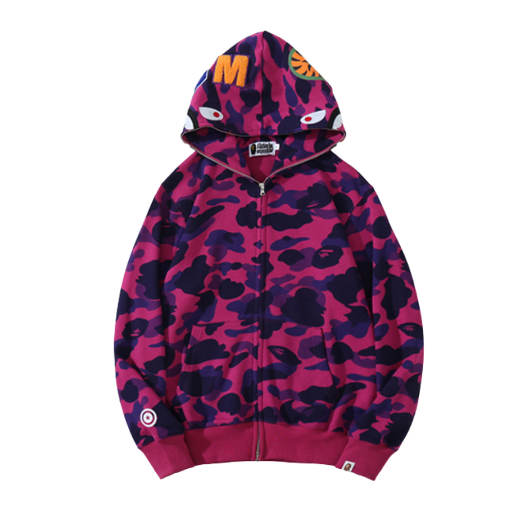 BAPE 1st Camo Shark Full-Zip Hoodie 'Purple'
