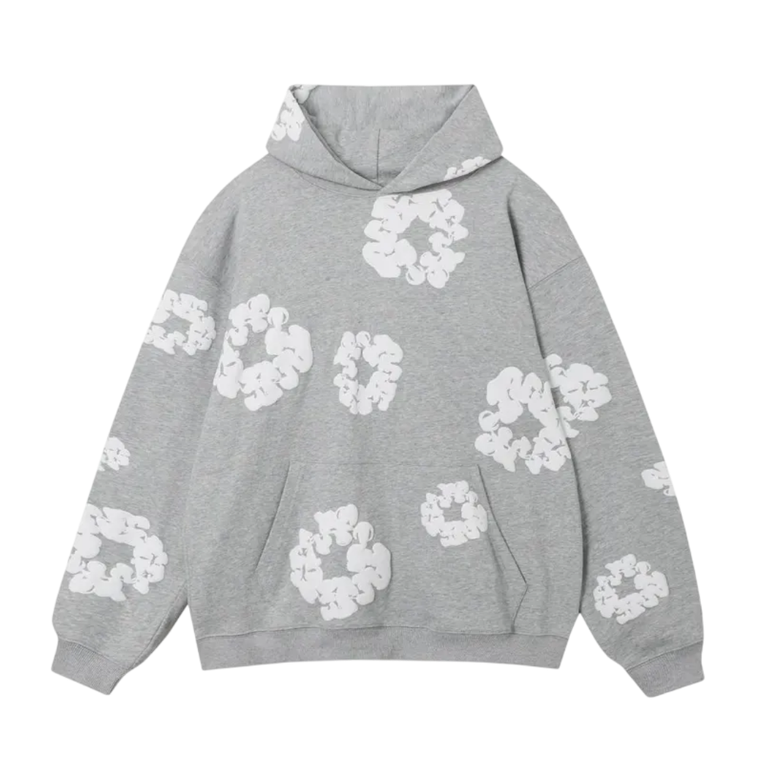Denim Tears Cotton Wreath Hoodie 'Heather Grey/White'