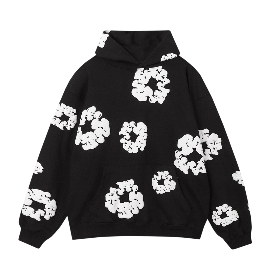 Denim Tears Cotton Wreath Hoodie 'Black/White'