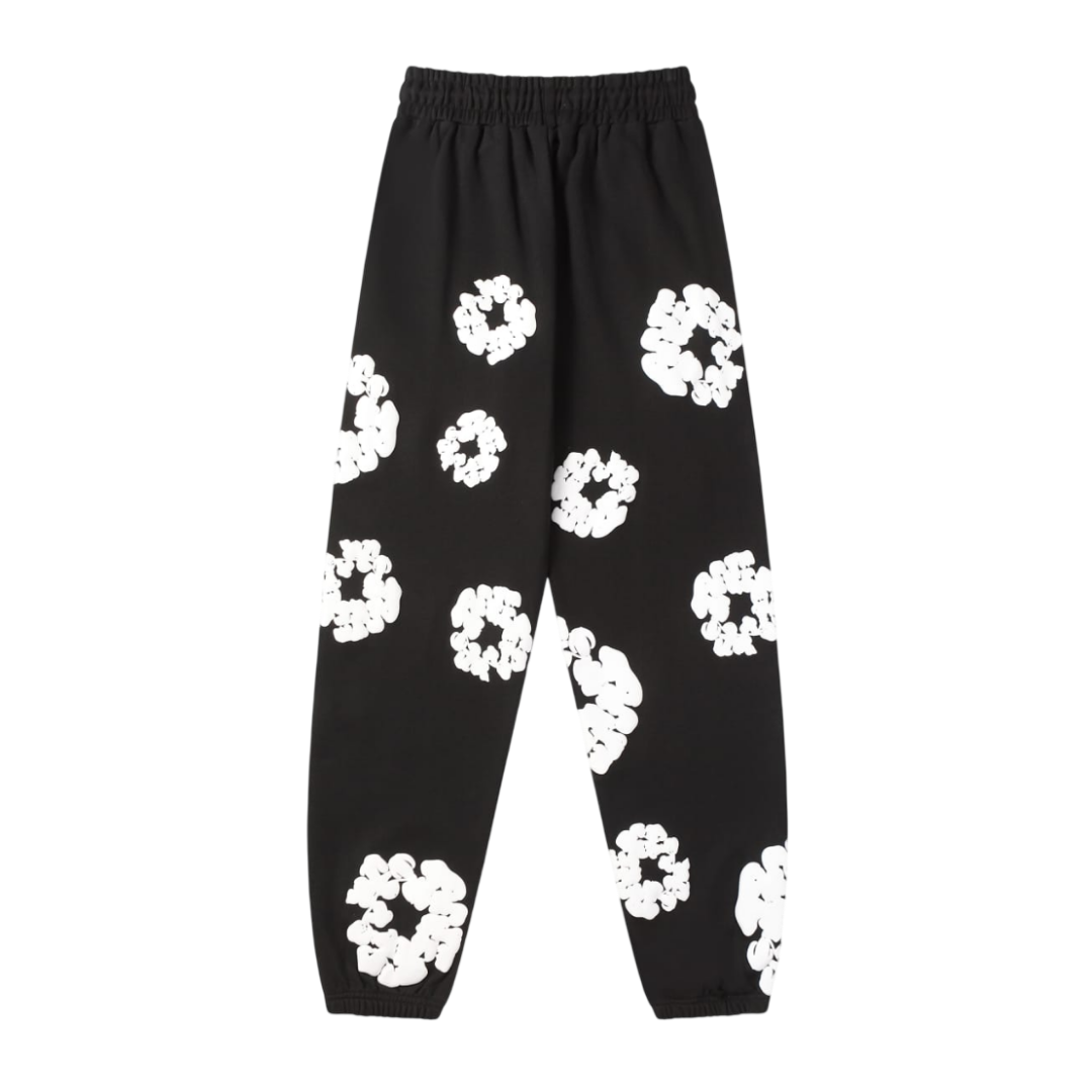 Denim Tears Cotton Wreath Sweatpants 'Black/White'