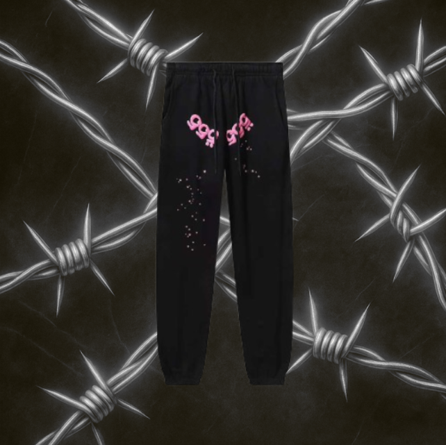 Sp5der Angel Number 555 Pants "Black & Pink"