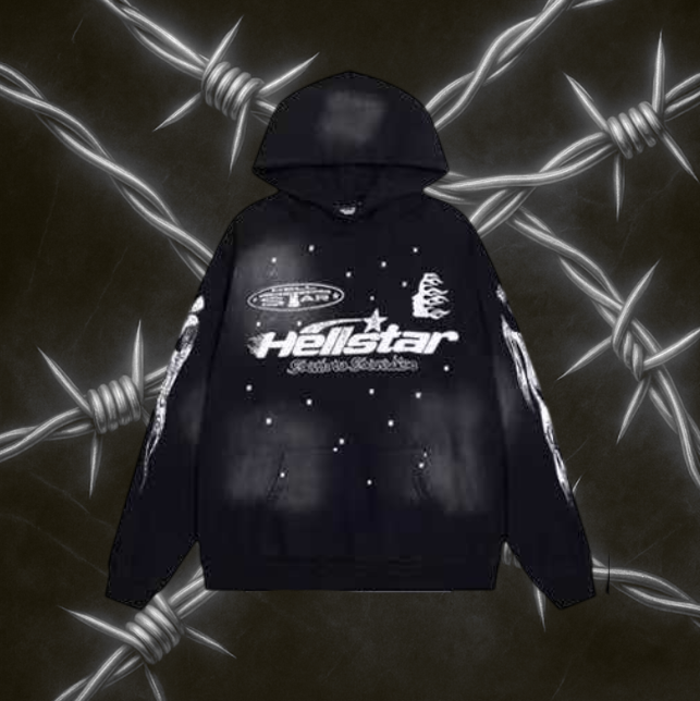 Hellstar Flare Hoodie "Black & White"