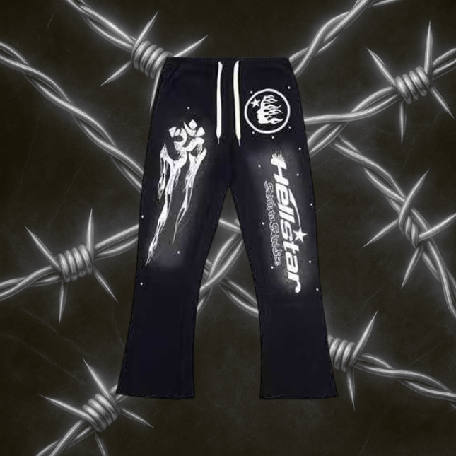 Hellstar Flare Pants "Black & White"