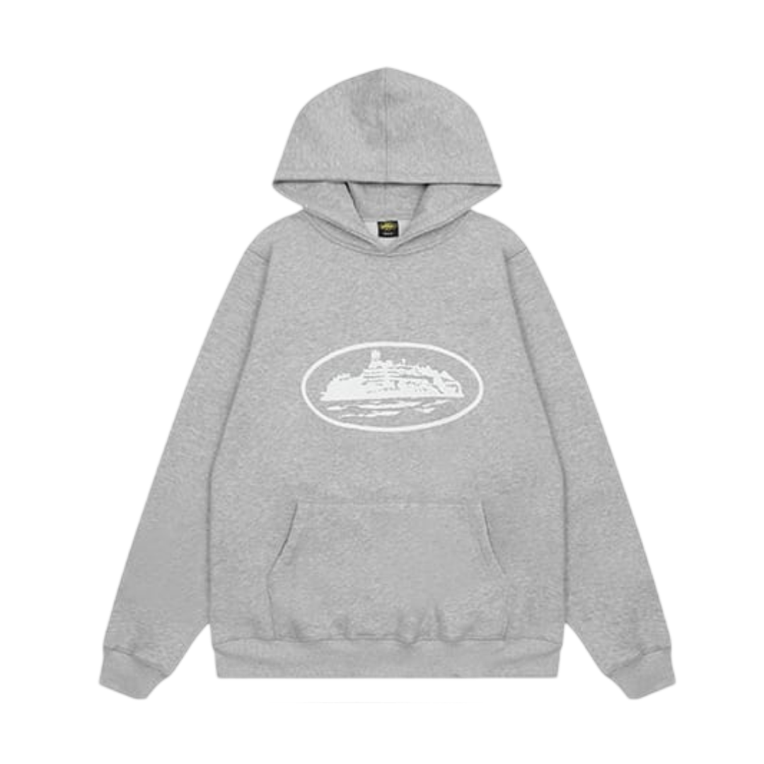 Corteiz Alcatraz Logo Hoodie 'Grey'