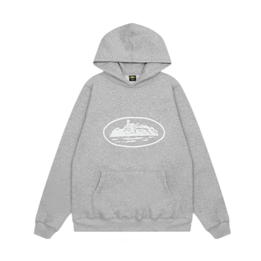 Corteiz Alcatraz Logo Hoodie 'Grey'