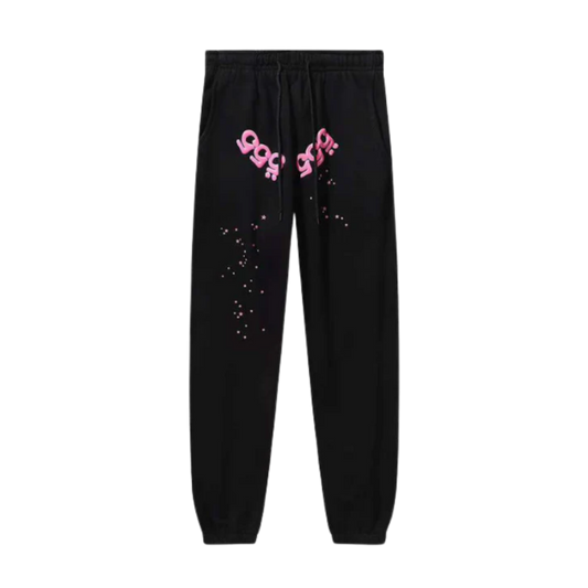 Sp5der Worldwide "555555" Number Web Sweatpants 'Black/Pink'