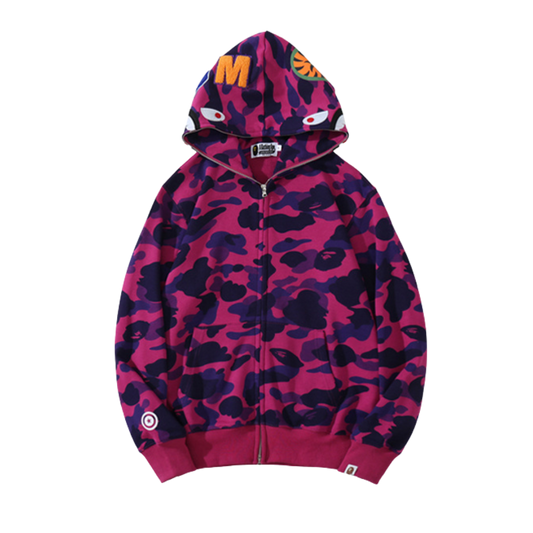 BAPE 1st Camo Shark Full-Zip Hoodie 'Purple'