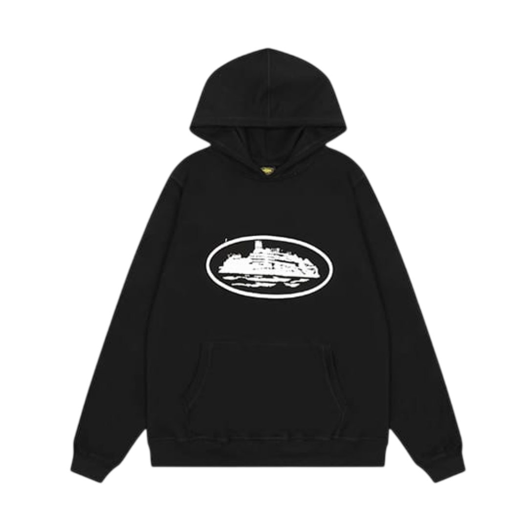 Corteiz Alcatraz Logo Hoodie 'Black/White'