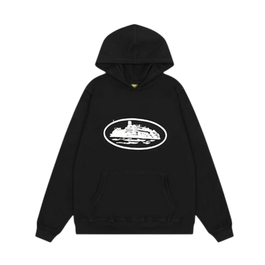 Corteiz Alcatraz Logo Hoodie 'Black/White'
