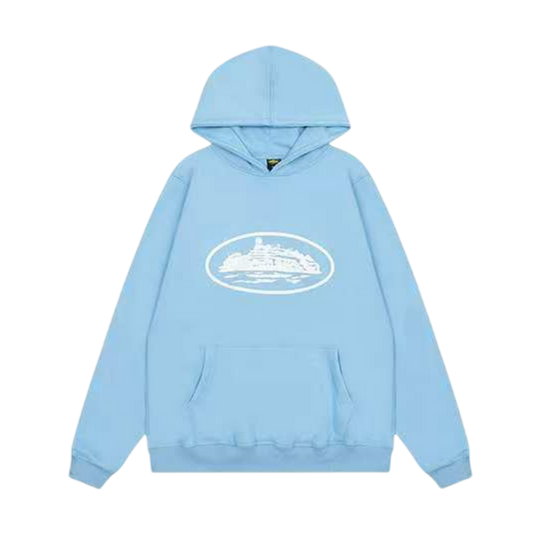 Corteiz Alcatraz Logo Hoodie 'Light Blue'