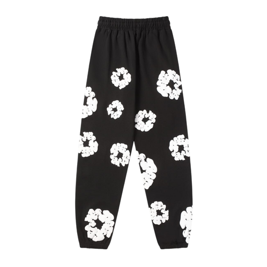 Denim Tears Cotton Wreath Sweatpants 'Black/White'