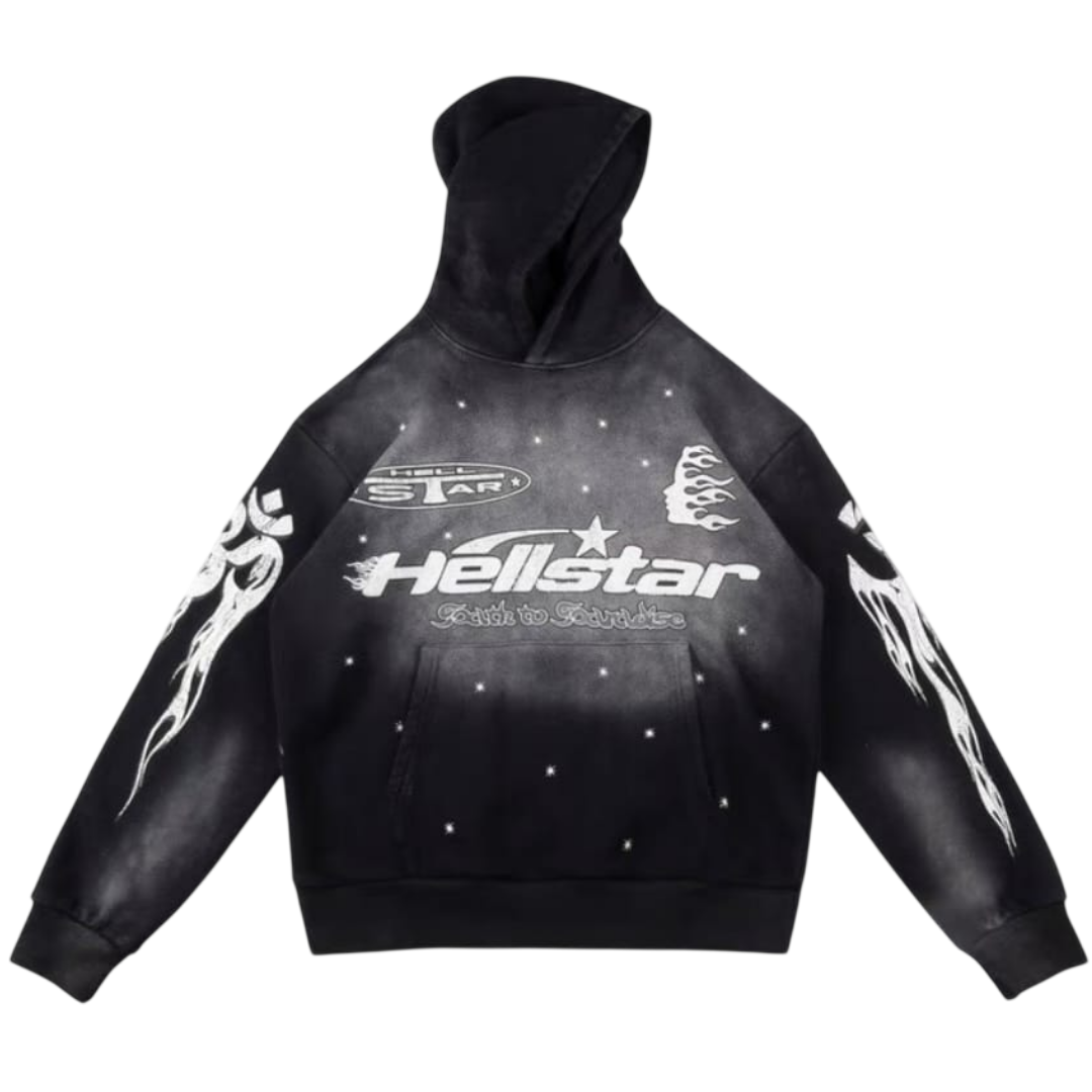 Hellstar "Path to Paradise" Vintage Wash Hoodie 'Black'