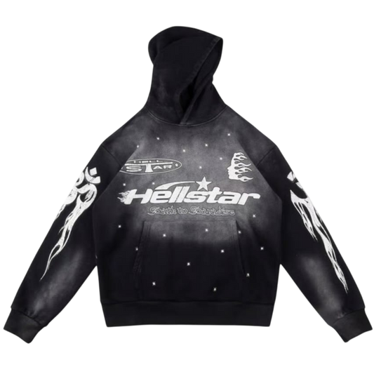 Hellstar "Path to Paradise" Vintage Wash Hoodie 'Black'