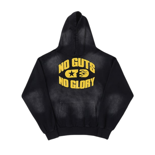 Hellstar "No Guts No Glory" Vintage Wash Hoodie 'Black/Yellow'