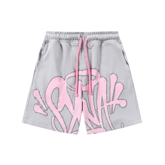 Syna World Logo Fleece Shorts 'Grey/Pink'