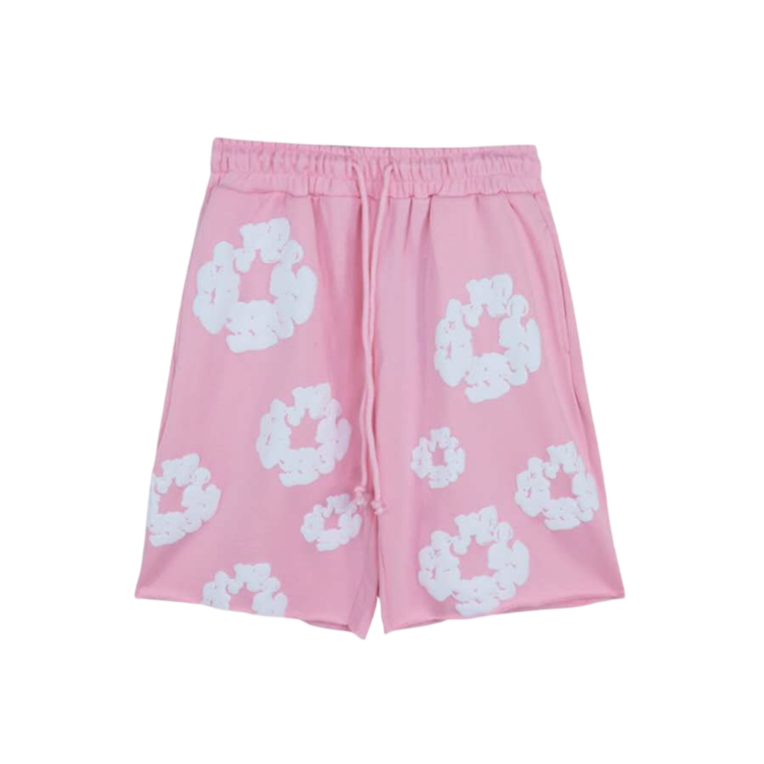 Denim Tears Cotton Wreath Shorts 'Pink/White'