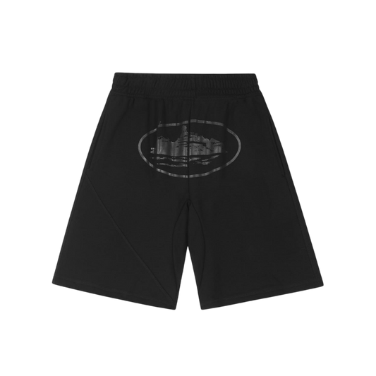 Corteiz Alcatraz Logo Sweat Shorts 'Black/Tonal Black'