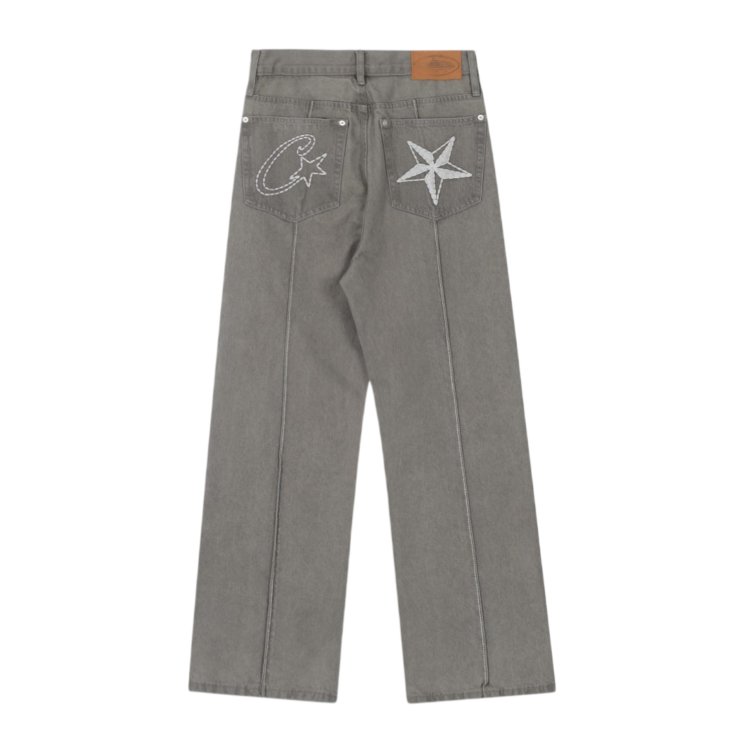 Corteiz Denim Genes Center Seam Jeans 'Grey Wash'