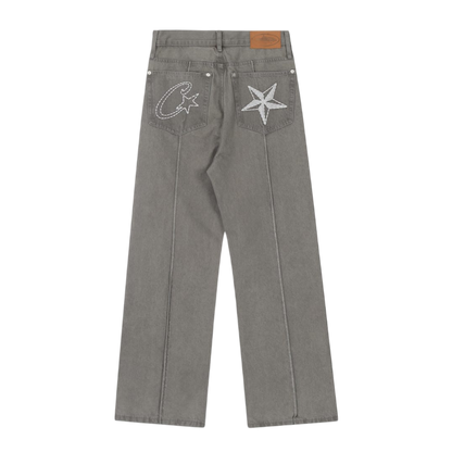 Corteiz Denim Genes Center Seam Jeans 'Grey Wash'