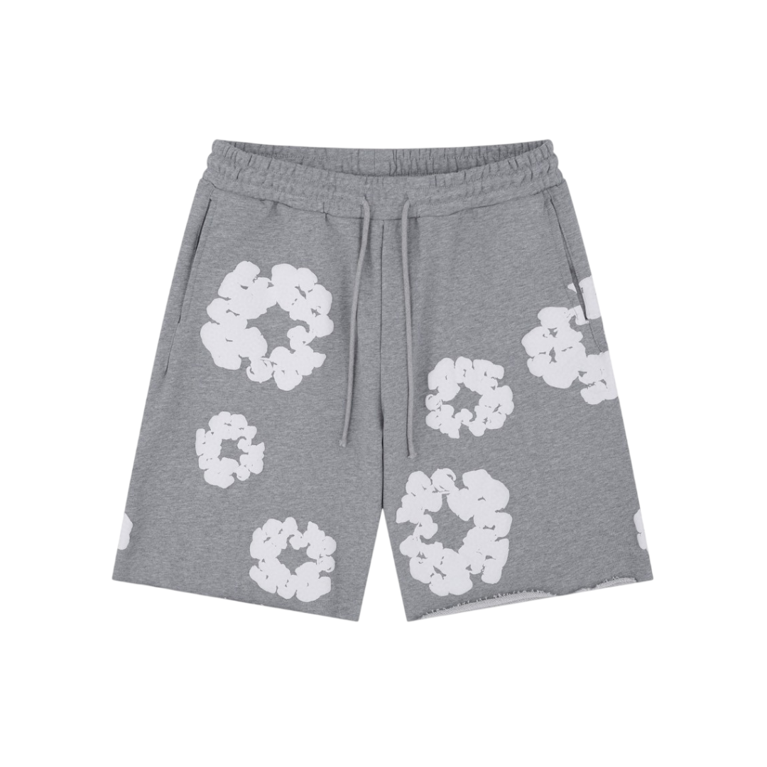 Denim Tears Cotton Wreath Shorts 'Heather Grey/White'