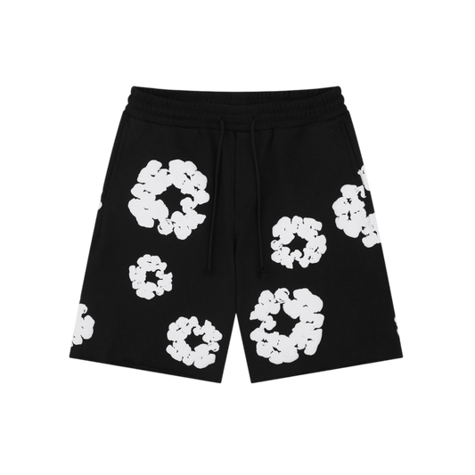 Denim Tears Cotton Wreath Shorts 'Black/White'
