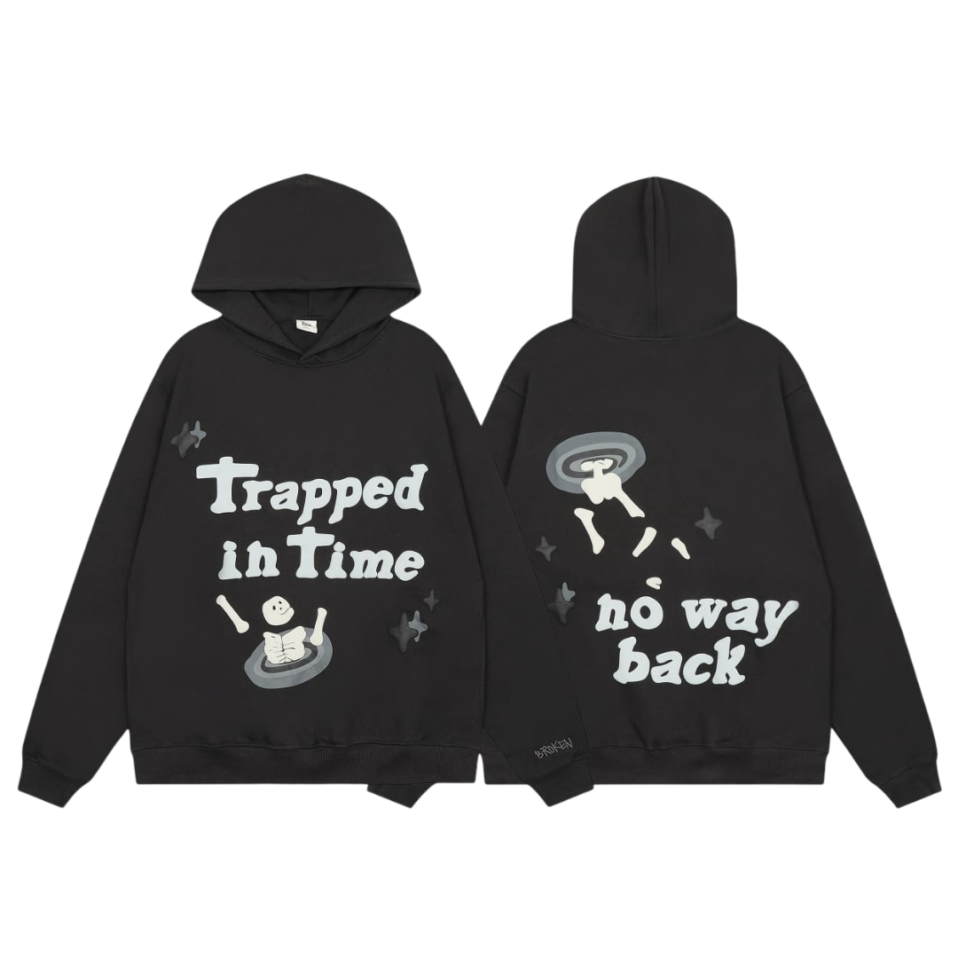 Broken Planet "Trapped in Time" Hoodie 'Faded Black/Grey'