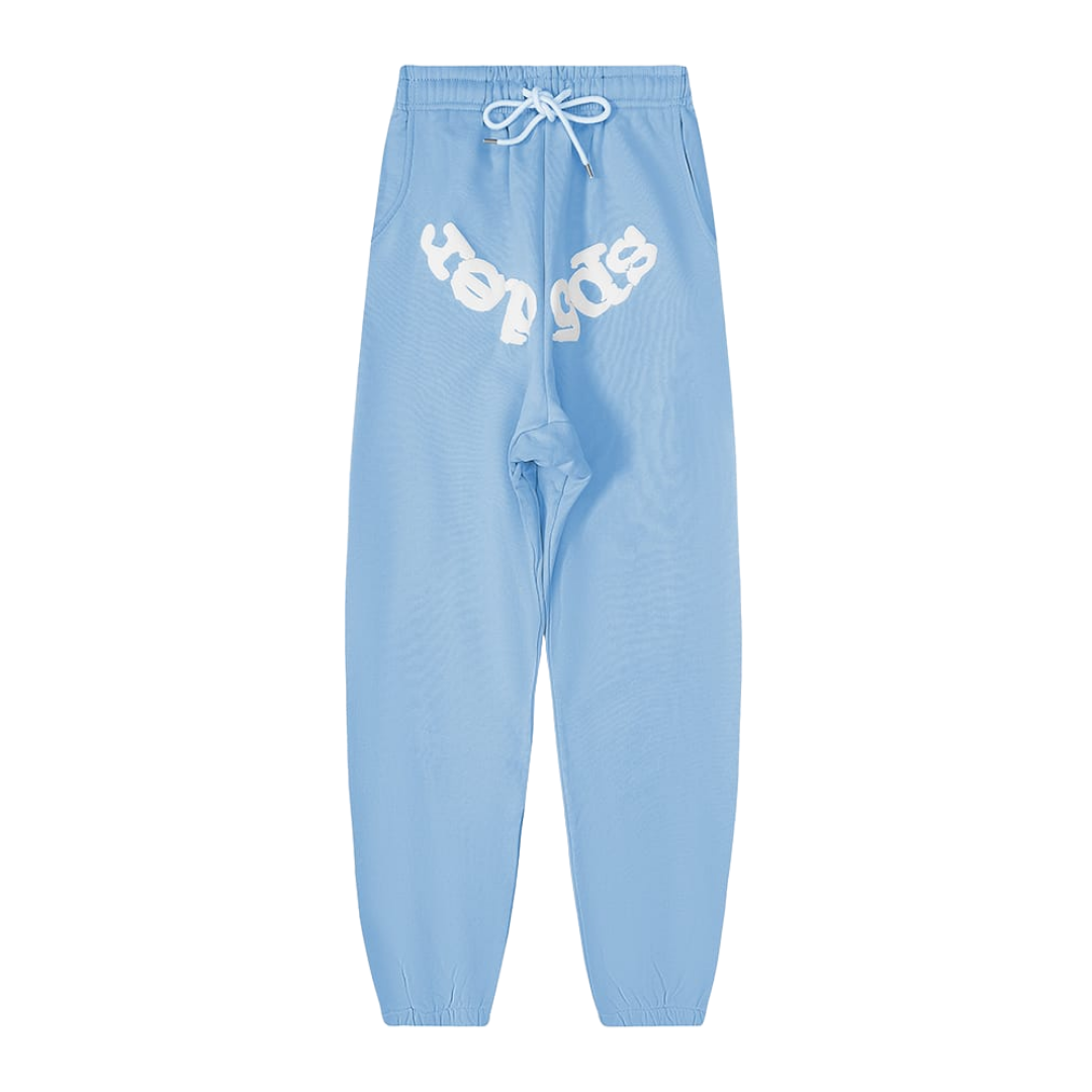 Sp5der Worldwide Web Pullover Sweatpants 'Sky Blue/White'