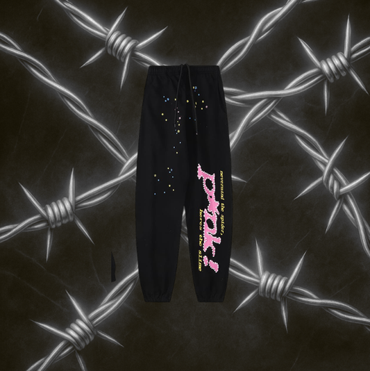 Sp5der P*NK Pants "Black & Pink"