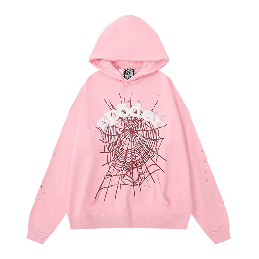 Sp5der Worldwide OG Web Hoodie 'Pink'