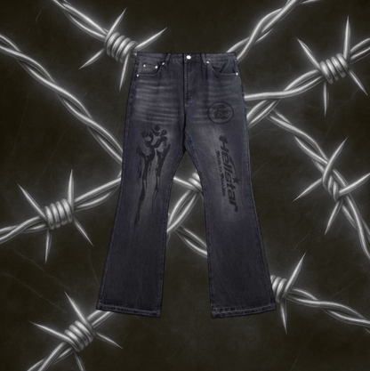 Hellstar Flared Denim Jeans "Dark Gray"