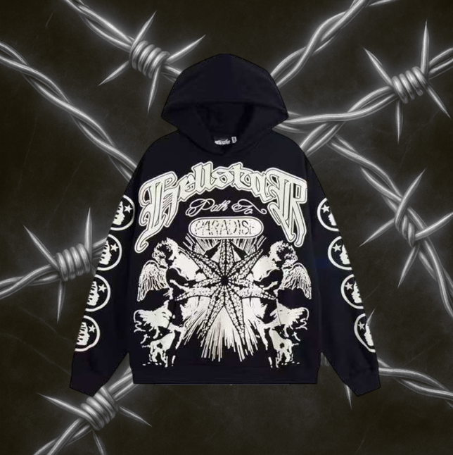 Hellstar Flare Hoodie "Black & White"