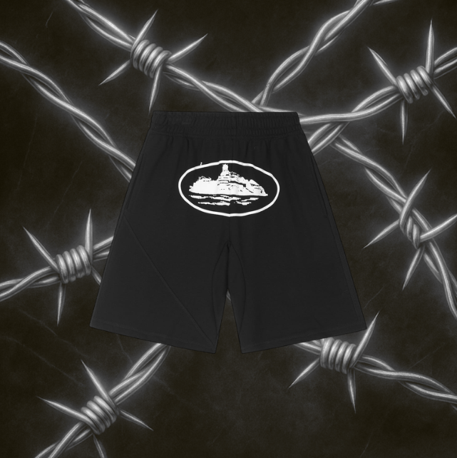 Corteiz Alcatraz Shorts "Black & White"