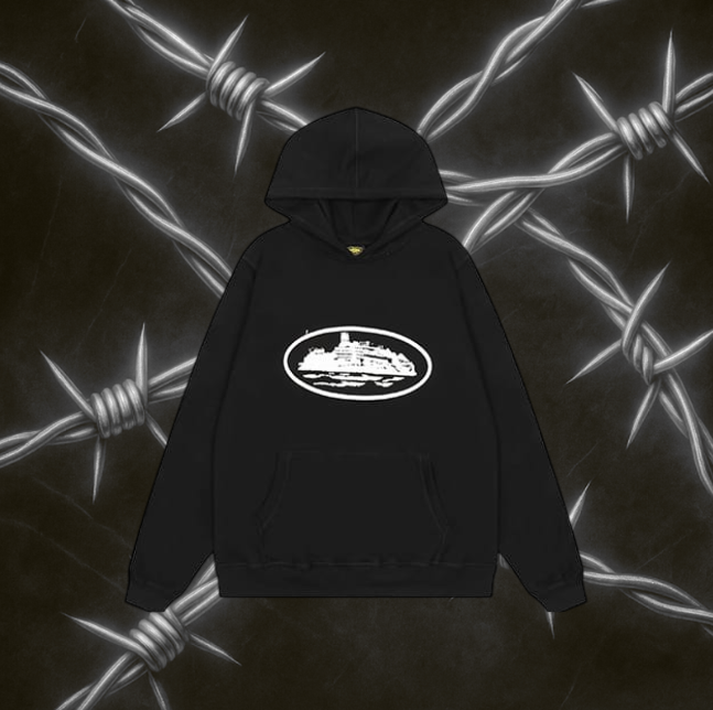 Corteiz Alcatraz Hoodie "Black & White"